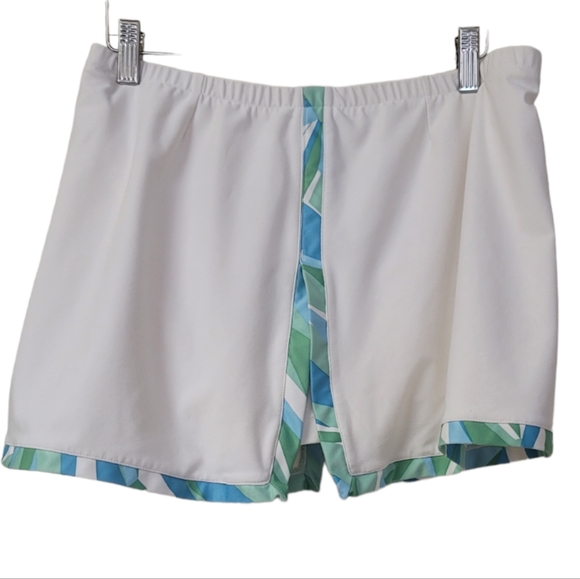 Nike Women's Running Skort White Green Blue Elastic Waistband, Size Medium - Picture 6 of 10